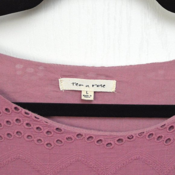 Tea N Rose Cotton Dress, Large, Pink, Mauve - Picture 4 of 6